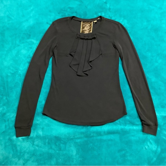 L.A.M.B. Fall 2007 Navy Long Sleeve Polyester Top - Picture 6 of 10